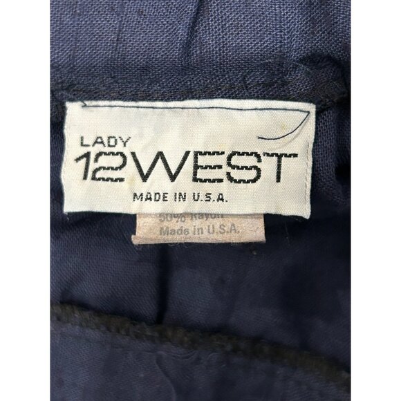 Vintage Lady 12 West Blue 2 Piece Shirt Skirt Set Blue Plus Size Retro Classic - Picture 13 of 16